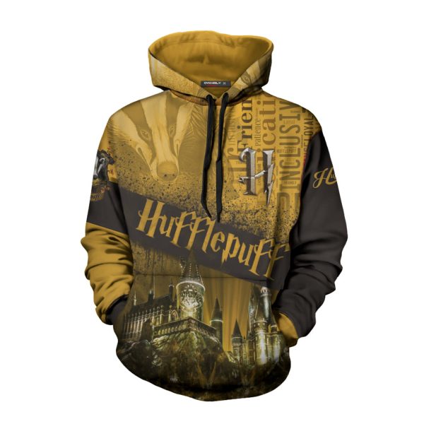 Hogwarts Castle Hufflepuff House Harry Potter 3D Hoodie