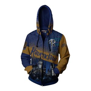 Hogwarts Castle Ravenclaw House Harry Potter Zip Up Hoodie