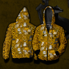 Hogwarts Hufflepuff House Pattern Harry Potter Zip Up Hoodie