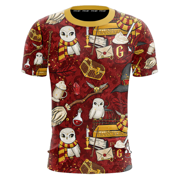 Hogwarts Gryffindor House Pattern Harry Potter Unisex 3D T-shirt