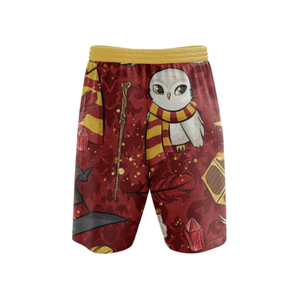 Hogwarts Gryffindor House Pattern Harry Potter Beach Short