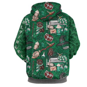 Hogwarts Slytherin House Pattern Harry Potter 3D Hoodie