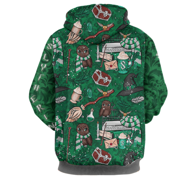 Hogwarts Slytherin House Pattern Harry Potter 3D Hoodie