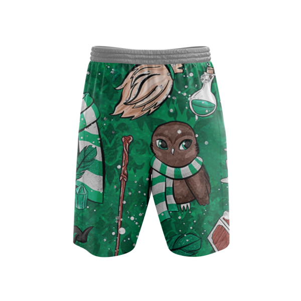 Hogwarts Slytherin House Pattern Harry Potter Beach Short