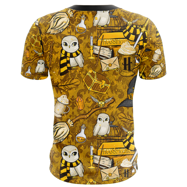 Hogwarts Hufflepuff House Pattern Harry Potter Unisex 3D T-shirt