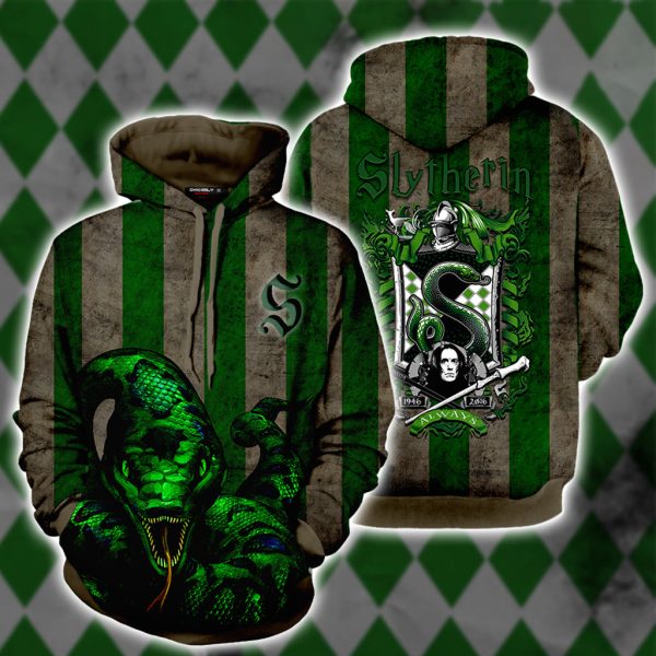 Striped Slytherin Harry Potter 3D Hoodie