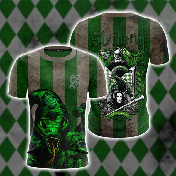 Striped Slytherin Harry Potter Unisex 3D T-shirt