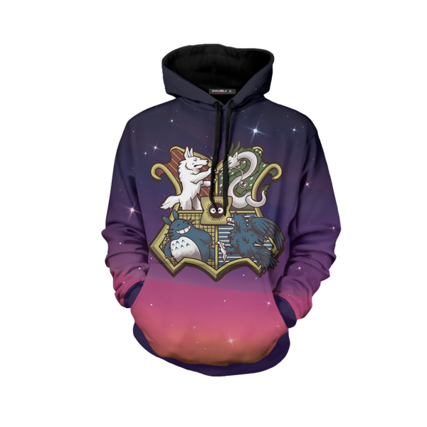 Ghibliwarts Ghibli Studio Mix Hogwarts Harry Potter 3D Hoodie