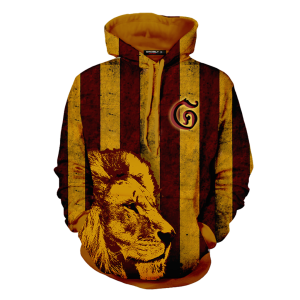 Striped Gryffindor Harry Potter 3D Hoodie