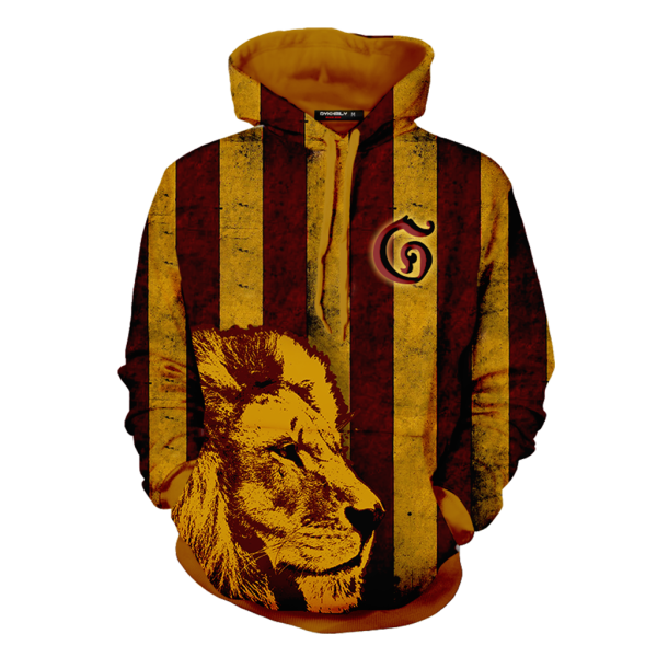 Striped Gryffindor Harry Potter 3D Hoodie