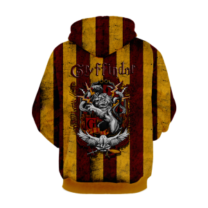 Striped Gryffindor Harry Potter 3D Hoodie