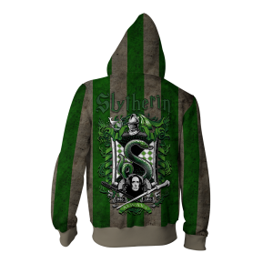 Striped Slytherin Harry Potter Zip Up Hoodie