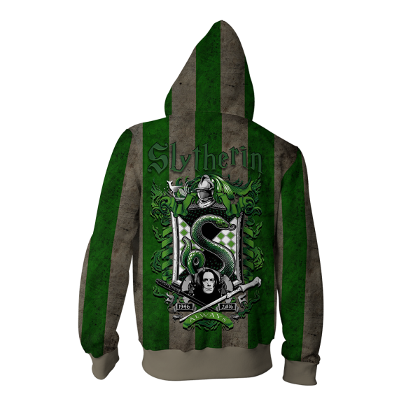 Striped Slytherin Harry Potter Zip Up Hoodie