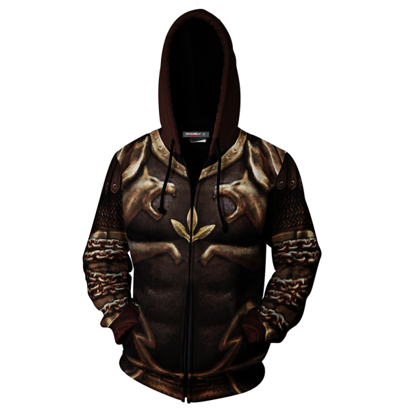 God Of War 2 Kratos Armor Cosplay Zip Up Hoodie Jacket