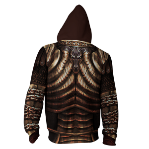 God Of War 2 Kratos Armor Cosplay Zip Up Hoodie Jacket