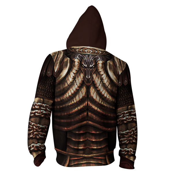 God Of War 2 Kratos Armor Cosplay Zip Up Hoodie Jacket