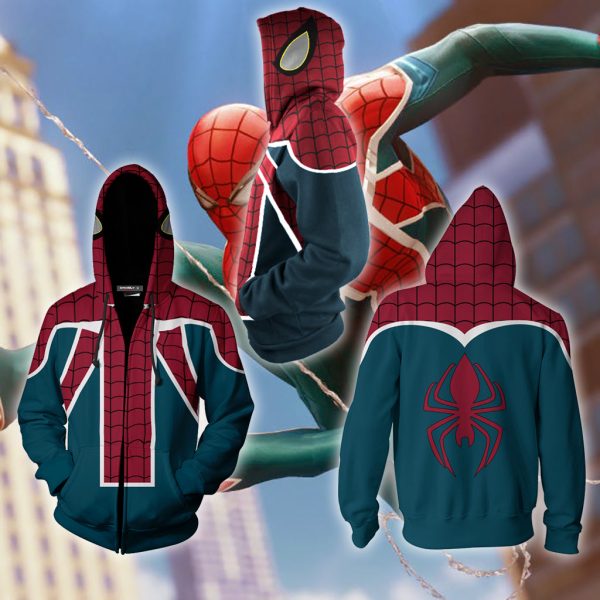 PS4 Spider-UK Cosplay New Look Zip Up Hoodie Jacket