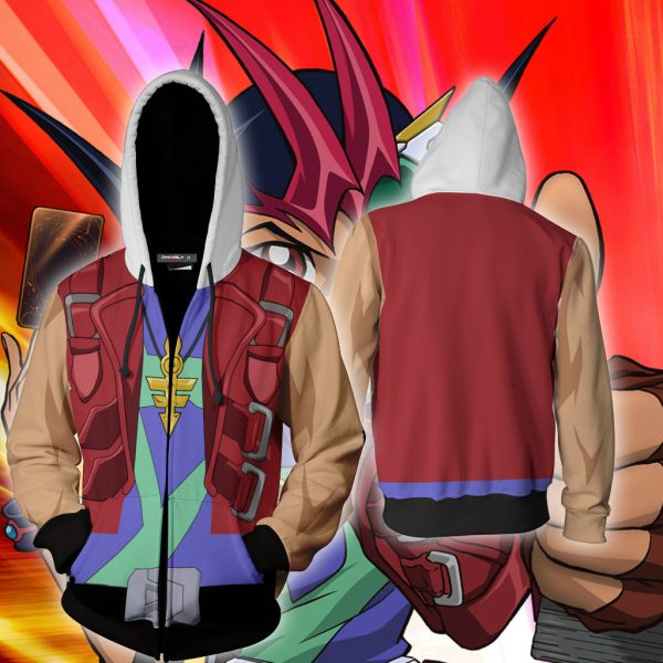 Yu-Gi-Oh! Zexal Tsukumo Yuma Cosplay Zip Up Hoodie Jacket