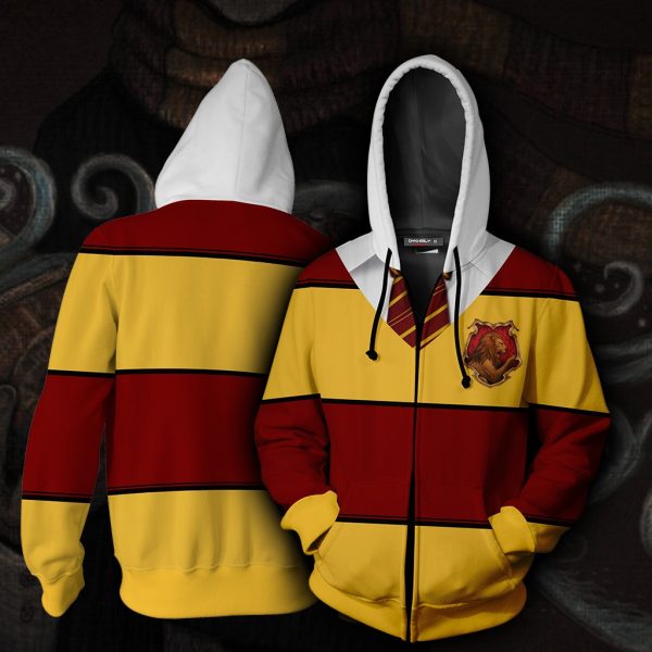 Striped Gryffindor Harry Potter New Zip Up Hoodie