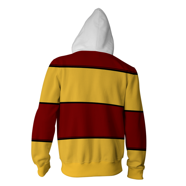 Striped Gryffindor Harry Potter New Zip Up Hoodie