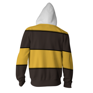 Striped Hufflepuff Harry Potter New Zip Up Hoodie