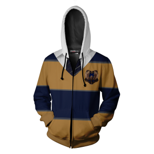 Striped Ravenclaw Harry Potter New Zip Up Hoodie