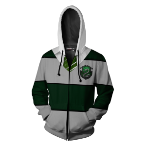 Striped Slytherin Harry Potter New Zip Up Hoodie