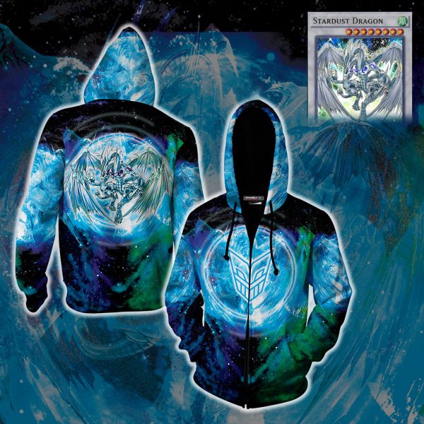 Yu-Gi-Oh! Stardust Dragon 3D Zip Up Hoodie