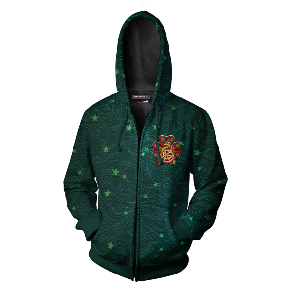 Ilvermorny Horned Serpent House Harry Potter Zip Up Hoodie