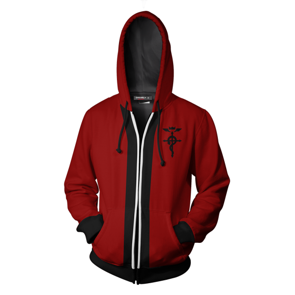 Fullmetal Alchemist Elric Edward Cosplay Zip Up Hoodie Jacket