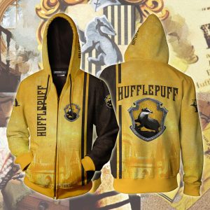 The Hogwarts Castle Hufflepuff Harry Potter Zip Up Hoodie