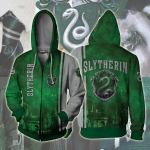 The Hogwarts Castle Slytherin Harry Potter Zip Up Hoodie