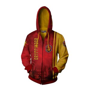 The Hogwarts Castle Gryffindor Harry Potter Zip Up Hoodie