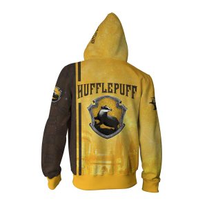 The Hogwarts Castle Hufflepuff Harry Potter Zip Up Hoodie