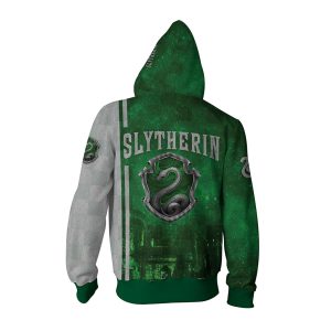 The Hogwarts Castle Slytherin Harry Potter Zip Up Hoodie