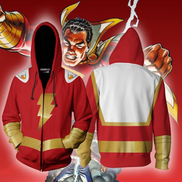 Shazam Suit Fan Zip Up Hoodie