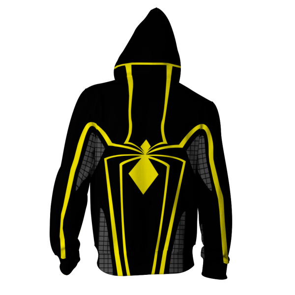 Golden Spiderman Suit Zip Up Hoodie Jacket