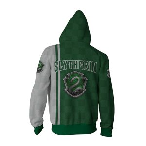 Proud To Be A Slytherin Harry Potter Zip Up Hoodie