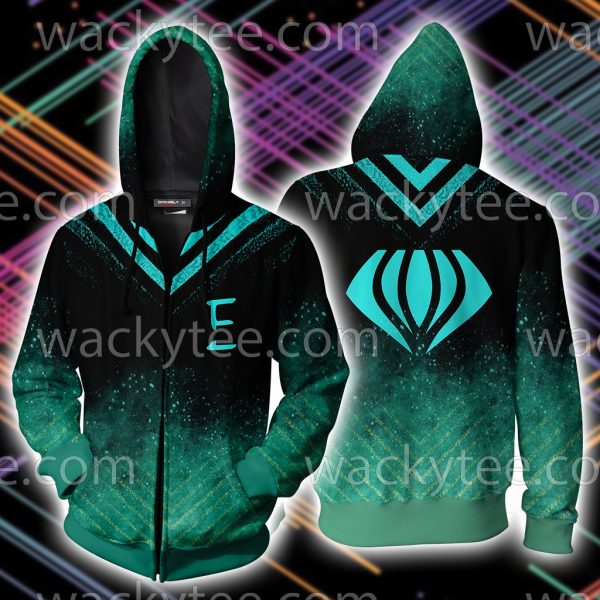 RWBY Emerald Sustrai Symbol Zip Up Hoodie