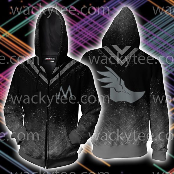 RWBY Mercury Black Symbol Zip Up Hoodie