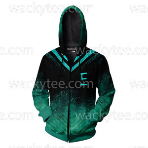 RWBY Emerald Sustrai Symbol Zip Up Hoodie