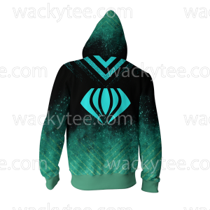 RWBY Emerald Sustrai Symbol Zip Up Hoodie