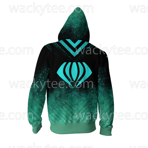 RWBY Emerald Sustrai Symbol Zip Up Hoodie