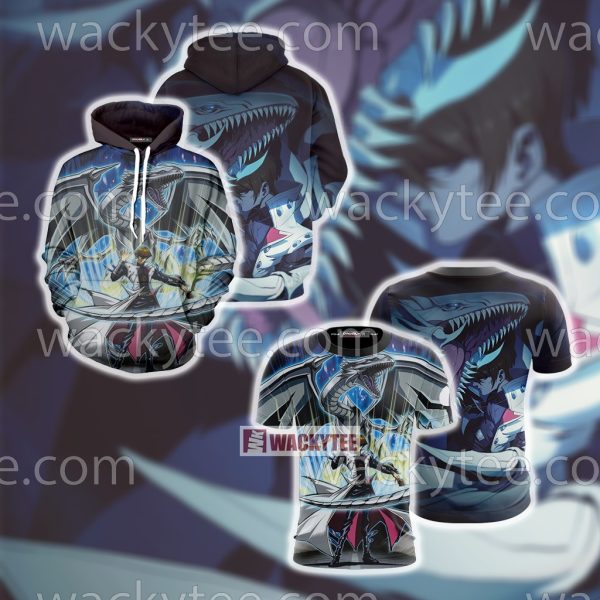 Yu gi Oh! Seto Kaiba And Blue-eyes White Dragon Hoodie