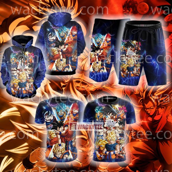 Dragon Ball Super Goku All Forms 3D T-shirt