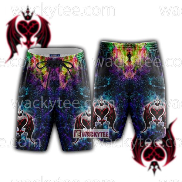 Kingdom Hearts Heartless Emblem Cosplay 3D Beach Shorts