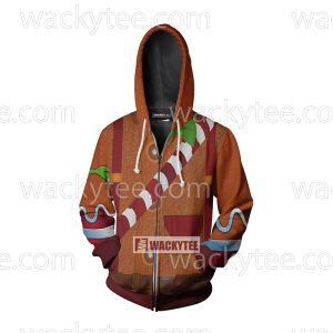 Fortnite Gingerbread Skin Cosplay Zip Up Hoodie Jacket