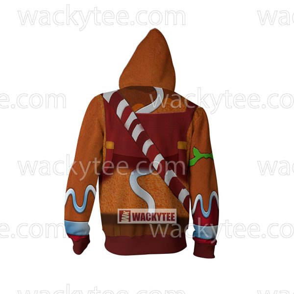 Fortnite Gingerbread Skin Cosplay Zip Up Hoodie Jacket