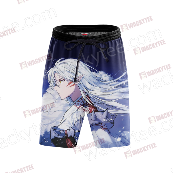 Inuyasha Sesshomaru 3D Beach Shorts