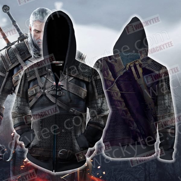 The Witcher 3 Wild Hunt Geralt Of Rivia Cosplay Zip Up Hoodie